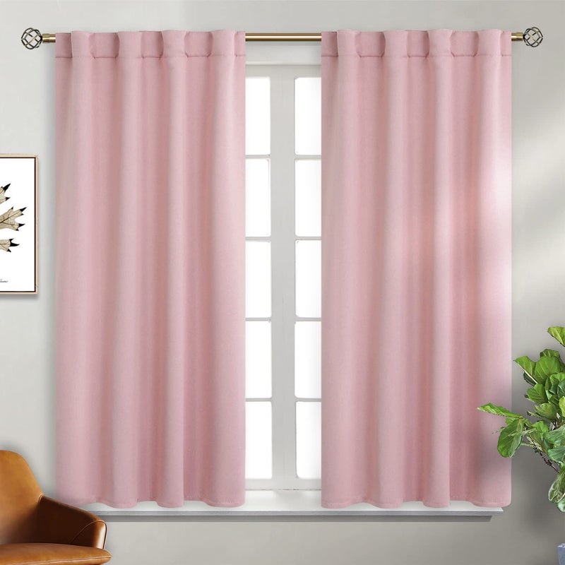 BGment Baby Pink Blackout Curtains for Girls Room  Light Blocking Thermal Insulated Room Darkening Rod Pocket Back Tab Curtains for Bedroom 2 Window Panels 38 x 45 Inch Baby Pink