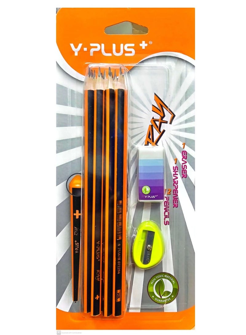 YPlus PENCILS SET WITH RUBBER AND SHARPNER - Image 2