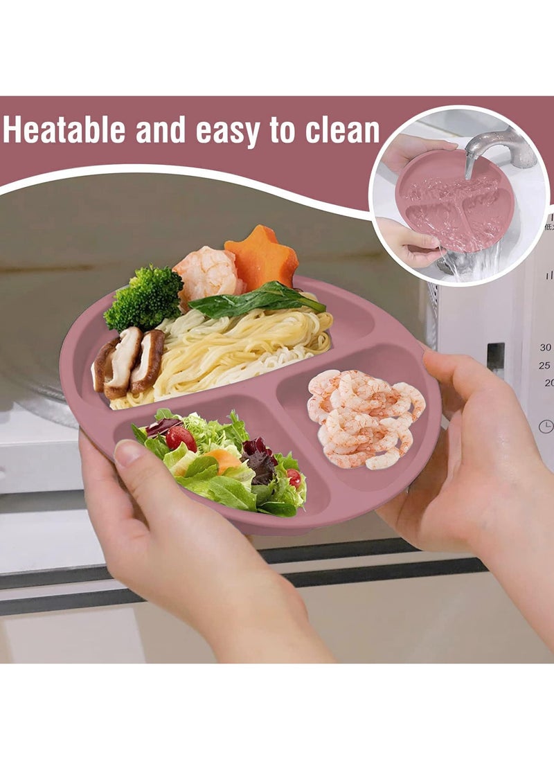 bbet - Baby Feeding Set, 8 Pcs Baby Tableware Set, babyFeeding Bowl Baby Silicone Food Plate Set  Baby Spoon Blow and Plates Set, Baby Food Set Non-Slip Infant Dinnerware Set, Baby Feeding Bowl,Silicone Spoon for Baby Kids Suction Plate - Image 1