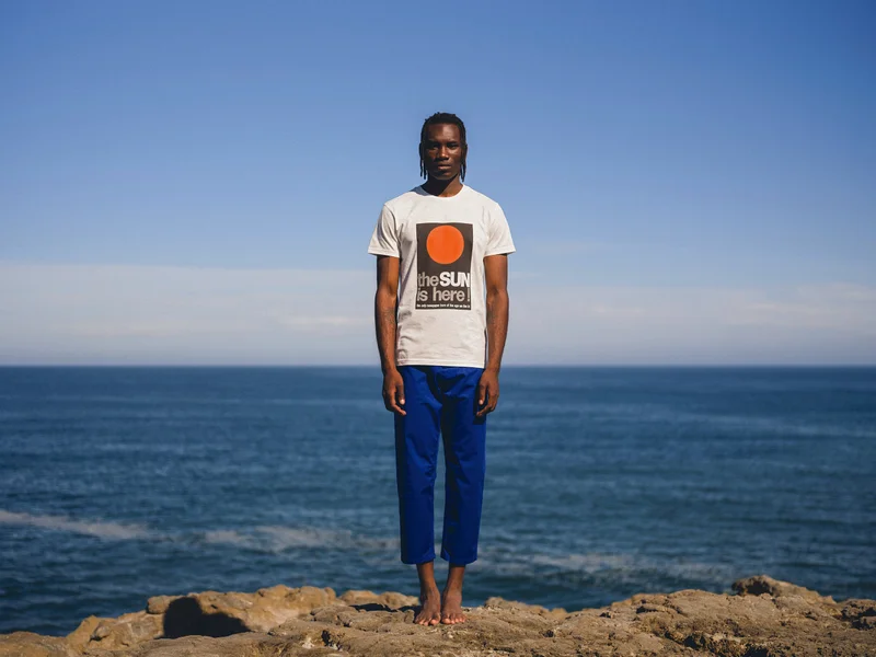 Bask in the Sun Newspaper T-Shirt 100% Organic Cotton