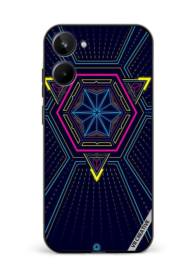 VR CREATIVE Protective Case Cover For Realme 10 Abstract Design Multicolour - Image 1