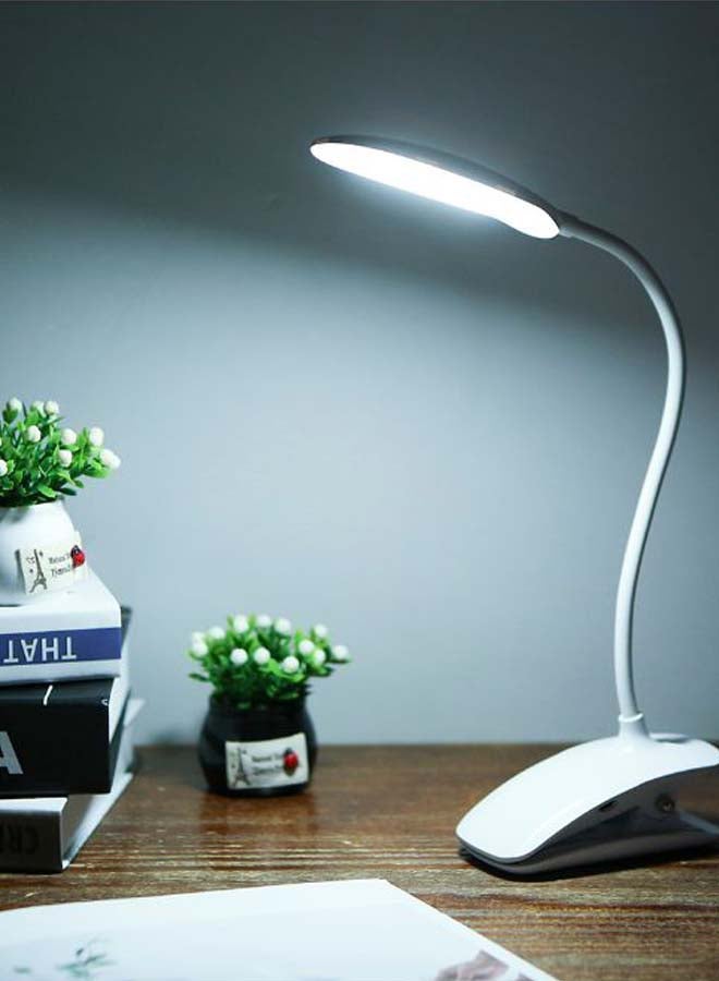 مصباح مكتب LED قابل للتعتيم مع مشبك قابل لإعادة الشحن باللون الأبيض - Image 2