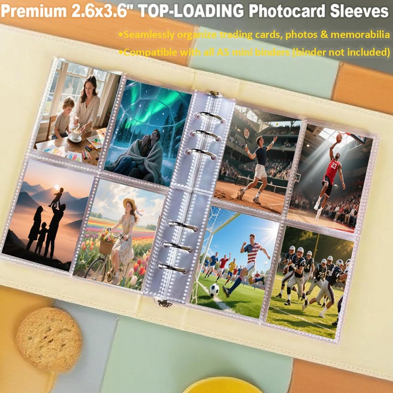 AZATUS 40 Pack - 320 Pockets A5 Binder Sleeves (2.6""X3.6"") - Double-Sided 4 Pocket Kpop Photocard Protector Pages - Ultra-Clear Trading Card Sleeves For Game Cards  Collectibles  & Trading Cards - Image 4