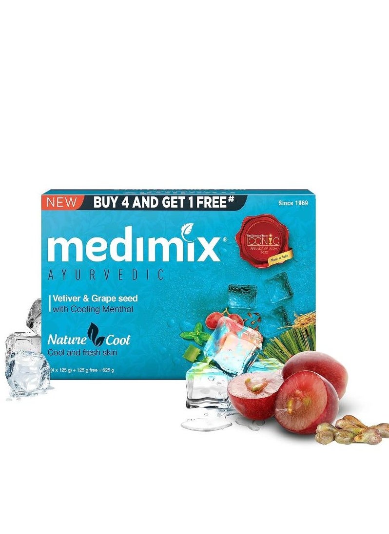 Medimix Ayurvedic Nature Cool Soap with Cooling Menthol 125 g * 5 Pcs  - Image 3