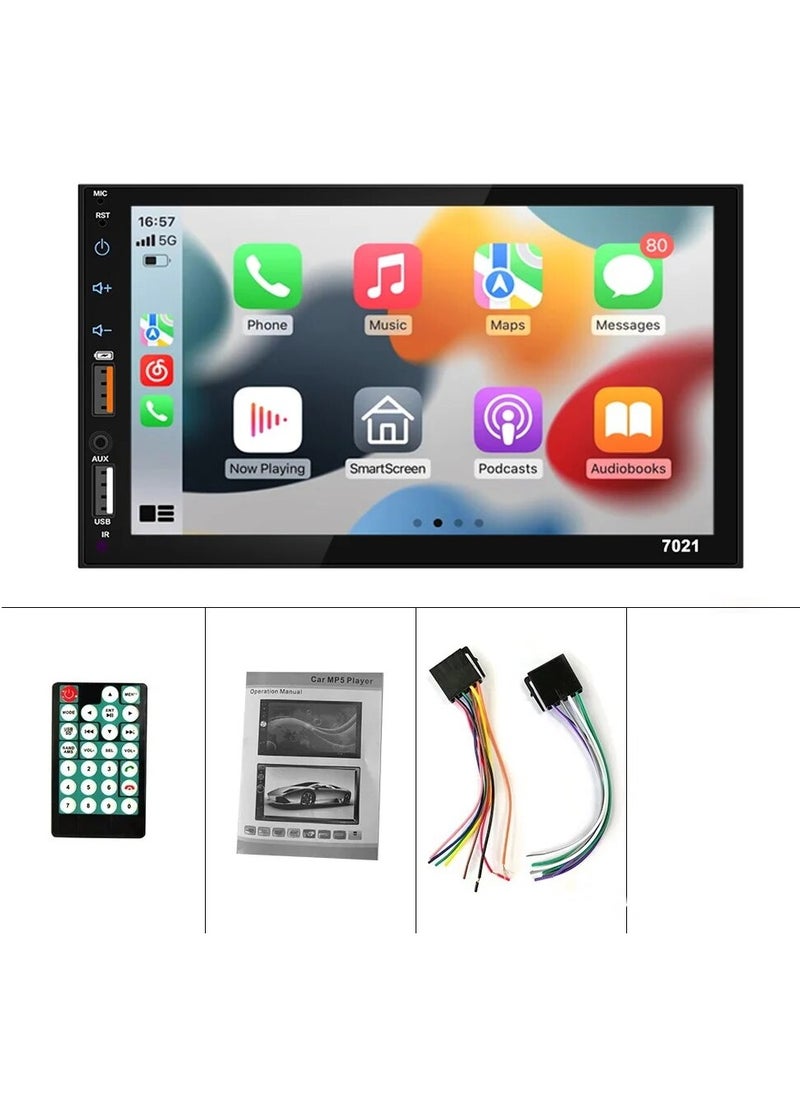 Generic - Mp5 Multimedia Player For Car, Dual Usb 7 Inch Capacitive Screen For Car, Durable Bluetooth TF Card Car Stereo Double Din Touch Screen, (Carplay MP5) - Image 1