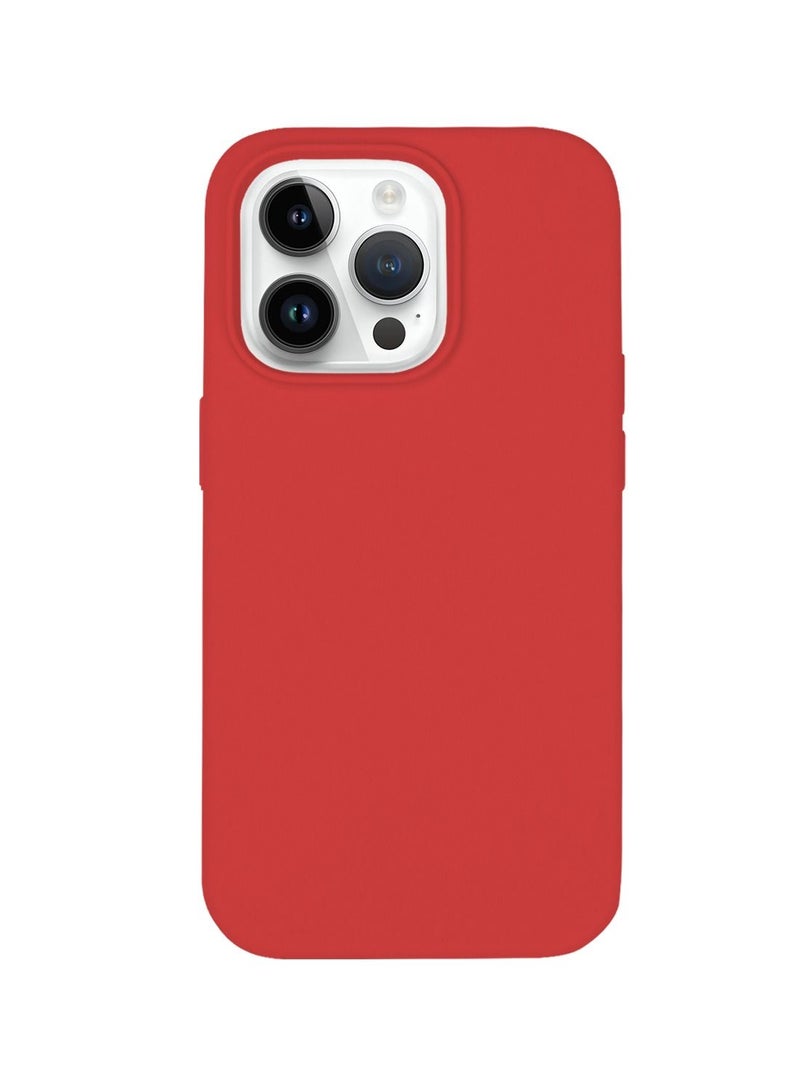 just adore حافظة آبل آيفون 14 برو، حافظة سيليكون، تشطيب غير لامع، غطاء مقاوم لبصمات الأصابع لآيفون 14 برو - أحمر - Image 1