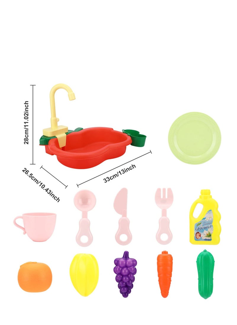 Y&D - Kitchen Sink Toys, Wash Up Kids Set Electric Dishwasher Playing Toy with Running Water Cycle System and Accessories Role Play Toys for Boys Girls Children Gifts - Image 1
