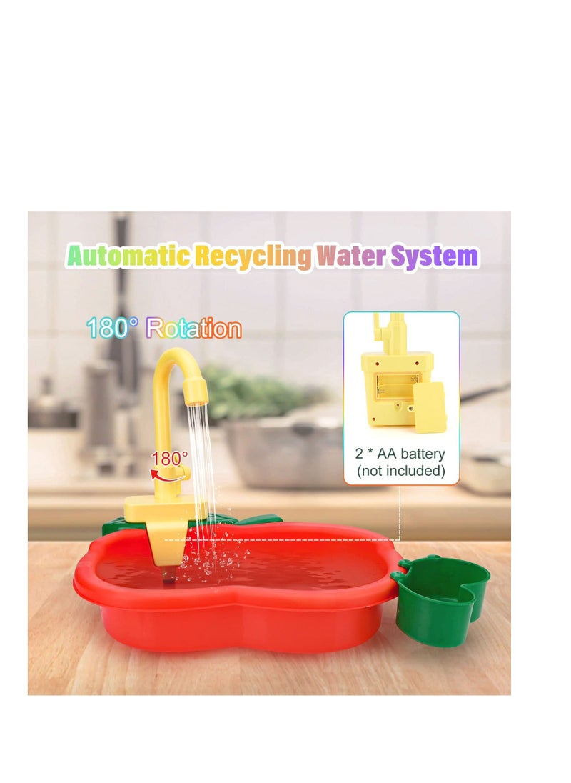 Y&D - Kitchen Sink Toys, Wash Up Kids Set Electric Dishwasher Playing Toy with Running Water Cycle System and Accessories Role Play Toys for Boys Girls Children Gifts - Image 1