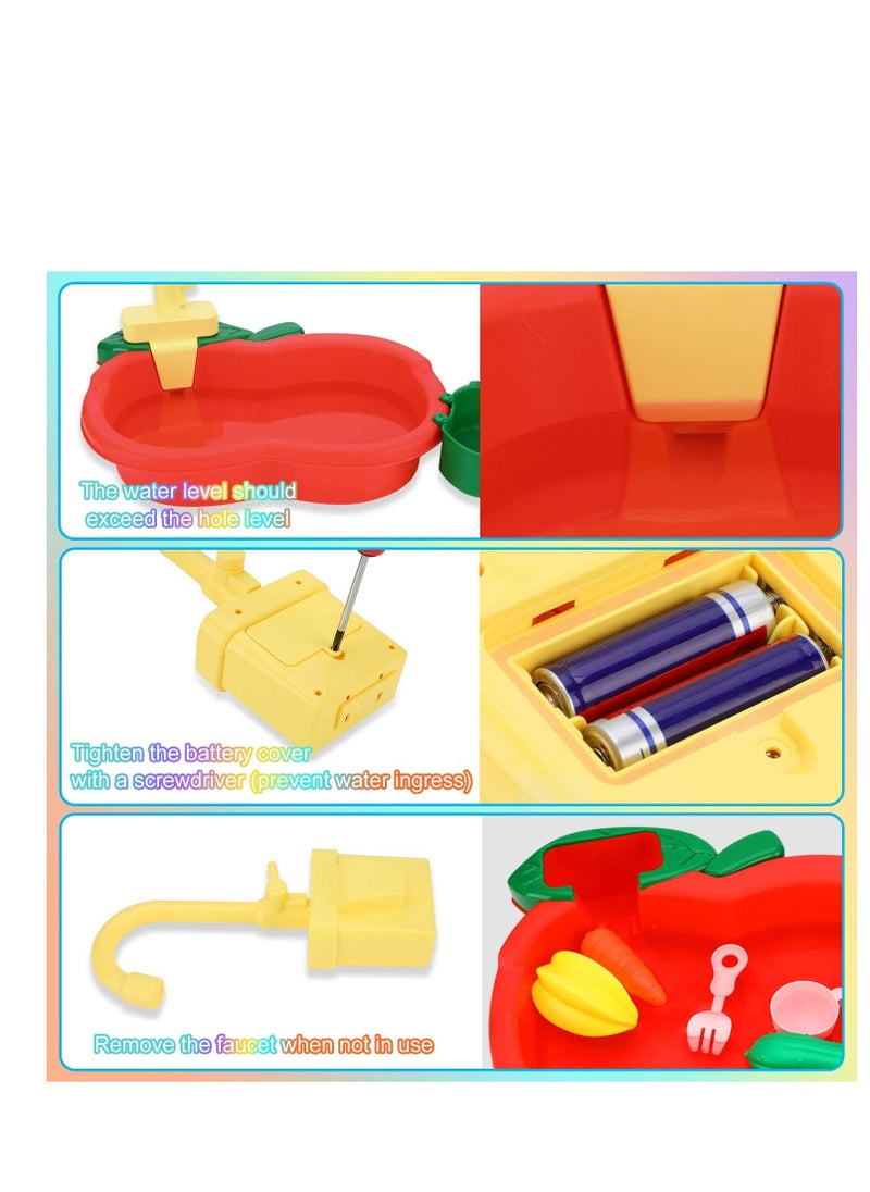 Y&D - Kitchen Sink Toys, Wash Up Kids Set Electric Dishwasher Playing Toy with Running Water Cycle System and Accessories Role Play Toys for Boys Girls Children Gifts - Image 1