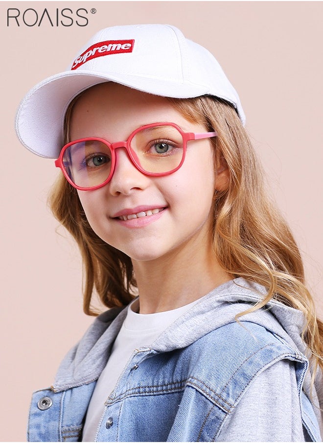 roaiss Blue Light Blocking Glasses for Kids, Anti Eyestrain Computer Glasses, Gaming Eyewear UV400 Protection with Light Weight TR90 Frame for Boys Girls and Children Age 3-12, Rose Red and Pink  - Image 2