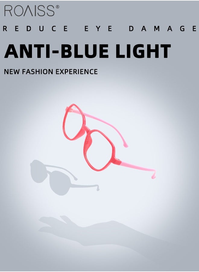 roaiss Blue Light Blocking Glasses for Kids, Anti Eyestrain Computer Glasses, Gaming Eyewear UV400 Protection with Light Weight TR90 Frame for Boys Girls and Children Age 3-12, Rose Red and Pink  - Image 3