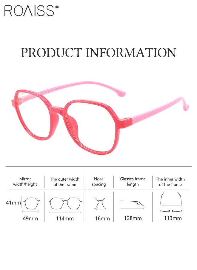 roaiss Blue Light Blocking Glasses for Kids, Anti Eyestrain Computer Glasses, Gaming Eyewear UV400 Protection with Light Weight TR90 Frame for Boys Girls and Children Age 3-12, Rose Red and Pink  - Image 4