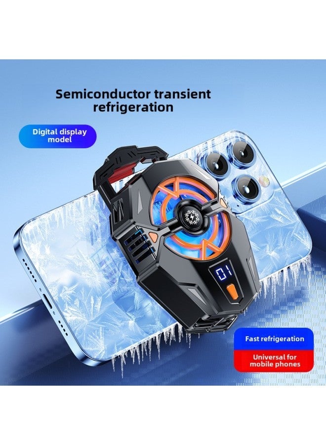 2023 X20 Mobile Phone Semiconductor Radiator X18 Refrigeration King Cooling Artifact Silent X99 Electric Competition-Color:j20-Material Orange-Digital Display  - Image 1