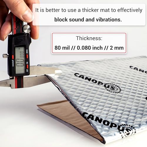 CANOPUS Car Sound Deadening Mat - 80 mil, 10 sqft, Pack of 10 Sheets, Butyl Sound Deadener Mat, Audio Sound Dampening Material for Trunk, Door, Floor and Ceiling, Silver - Image 4