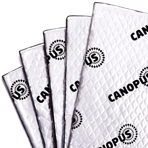 CANOPUS Car Sound Deadening Mat - 80 mil, 10 sqft, Pack of 10 Sheets, Butyl Sound Deadener Mat, Audio Sound Dampening Material for Trunk, Door, Floor and Ceiling, Silver - Image 1