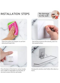 4MYL 4MYL Stainless Steel Self Adhesive Paper Roll Holder Drill Free Tissue Paper Stand Towel Holder for Kitchen Bathroom Toilet Pack of 1  - Image 4