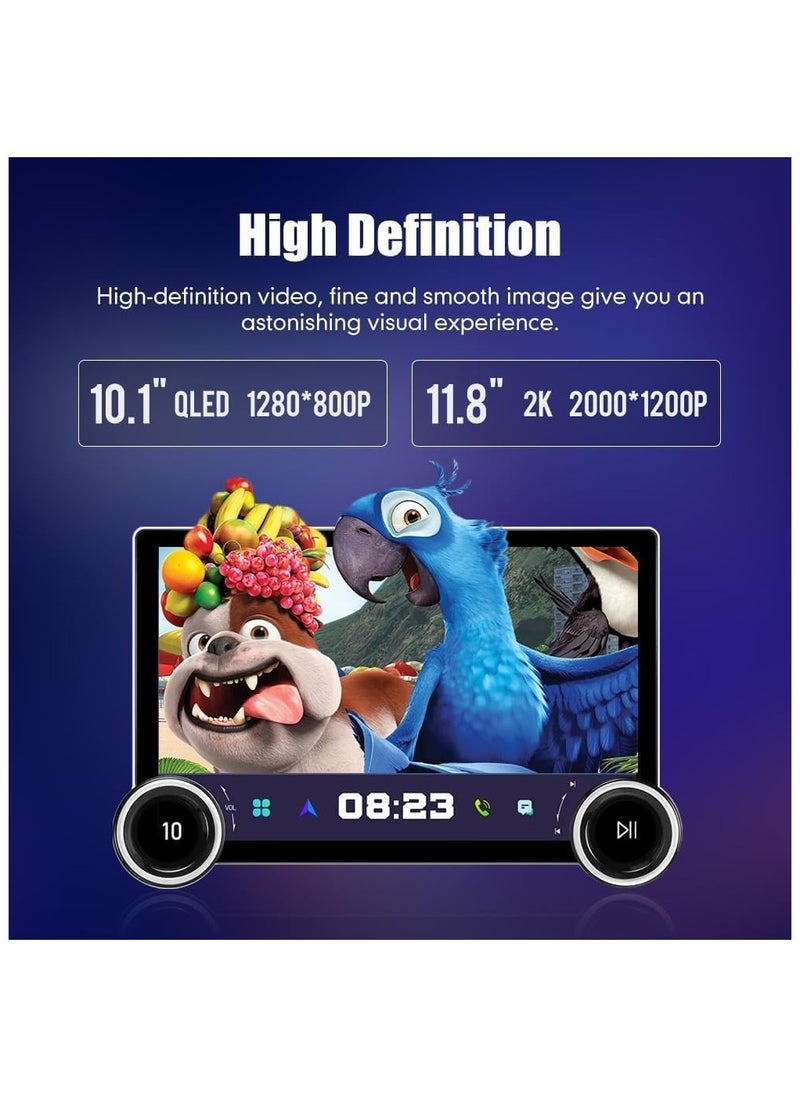 SHEZA STAR Android Car Stereo for Toyota FJ Cruiser Diamond 2K 2007-2018 4GB RAM 64GB ROM Support Carplay, M-Link Wi-Fi BT, Radio GPS, 11.8 Inch IPS Touch Screen with AHD Camera Included(Double Knob)  - Image 4