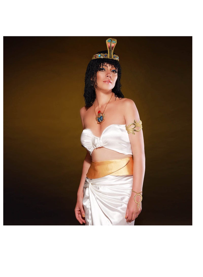 Excefore Egyptian Headpiece Costume Accessories, 5 Pcs Egyptian Metal Headpiece, Snake Bracelet, Snake Earrings and Egyptian Metal Headpiece, for Egypt Cosplay Costume Supplies - Image 5