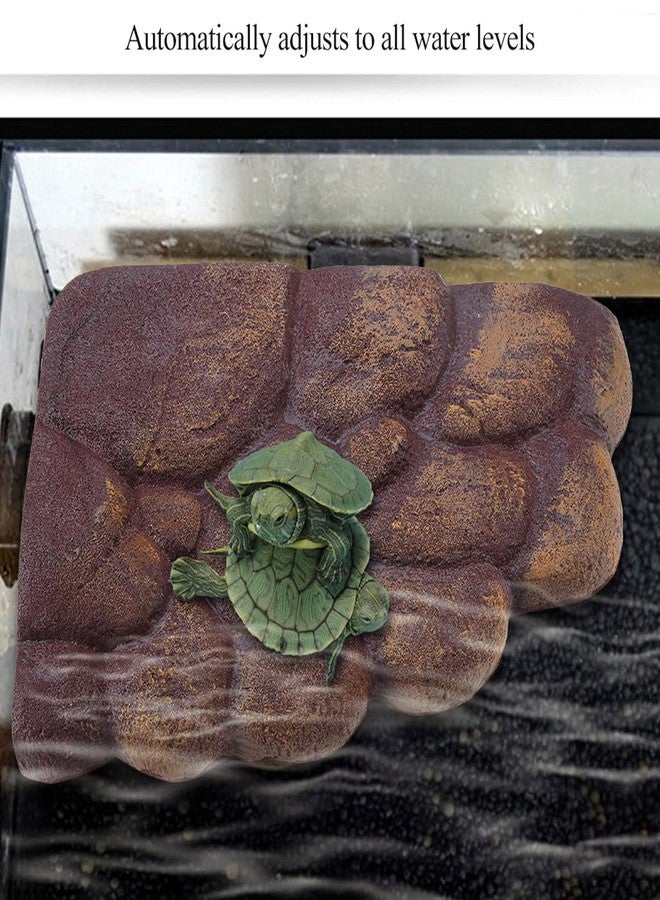 Zerodis Aquarium Tortoise Resin Floating Rock, Reptile Floating Basking Stage Island Fish Accessory Ornament Decoration(L) - Image 2