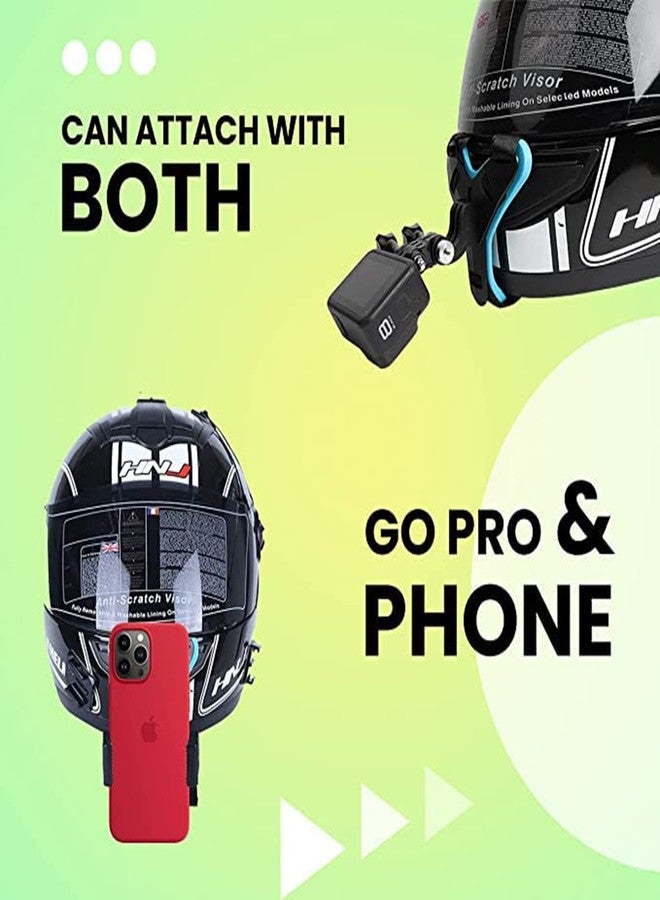 HANUMEX® Helmet Chin Strap Mount with Mobile Holder & Screw Compatible with All Smart Phones Go pro Hero for Making Stunning Bike Riding Video - Image 2