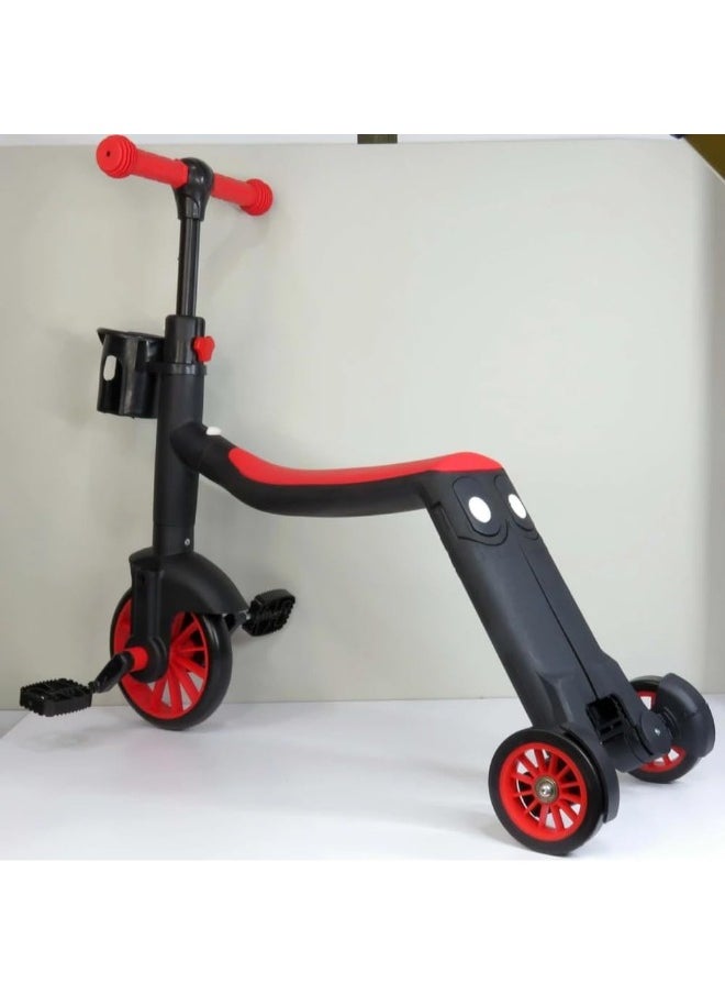 3 in 1 Kids Scooter and Bike, Adjustable Toddler Balance Bike with Durable Plastic Shell, for Boys and Girls Age 2-8 Years Code 1888, From - Fantastic-Kids-Toys (RED)  - Image 2