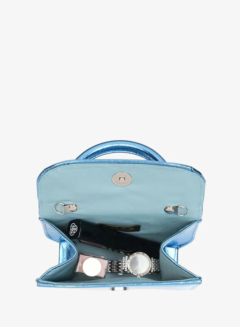 Globus  Turquoise Blue Shiny Single Handle Handbag for Women | Best Price UAE