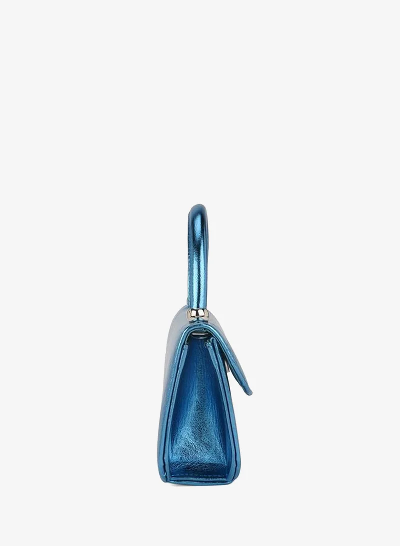 Globus  Turquoise Blue Shiny Single Handle Handbag for Women | Best Price UAE