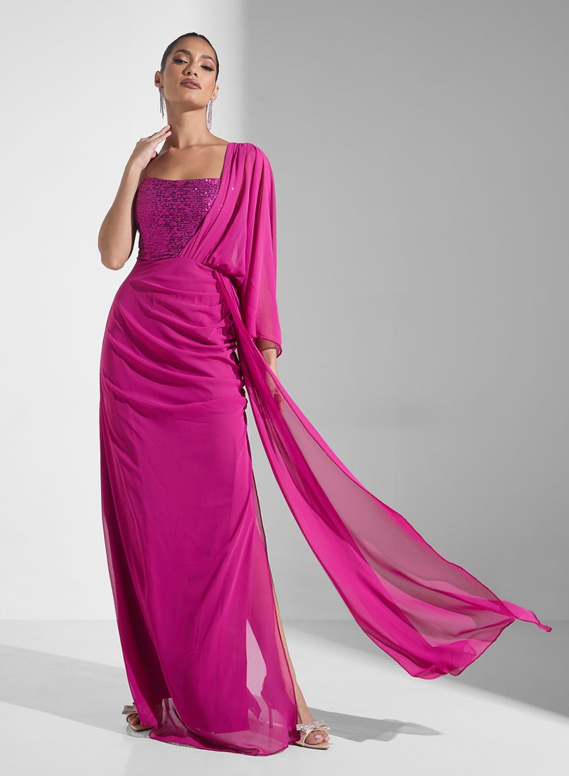 Namshi x Sequin Bodice Gown - Image 1