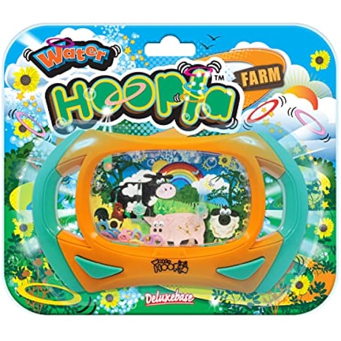 DELUXEBASE - FARM FROM DELUXEBASE. FARMYARD ANIMAL RETRO WATER HANDHELD GAME. RING TOSS HAND HELD ARCADE GAME FOR KIDS AND ADULTS - Image 1