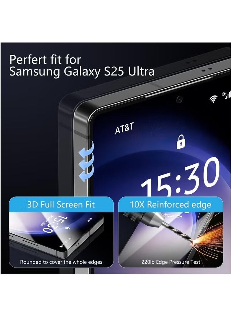 DUSALA 2Pcs Privacy Screen Protector for Samsung Galaxy S25 Ultra with Anti-drop Anti-Spy Private Tempered-Glass,100% Support Ultrasonic Fingerprint ID,Case Friendly Comfortable Touch Accessory - Image 2