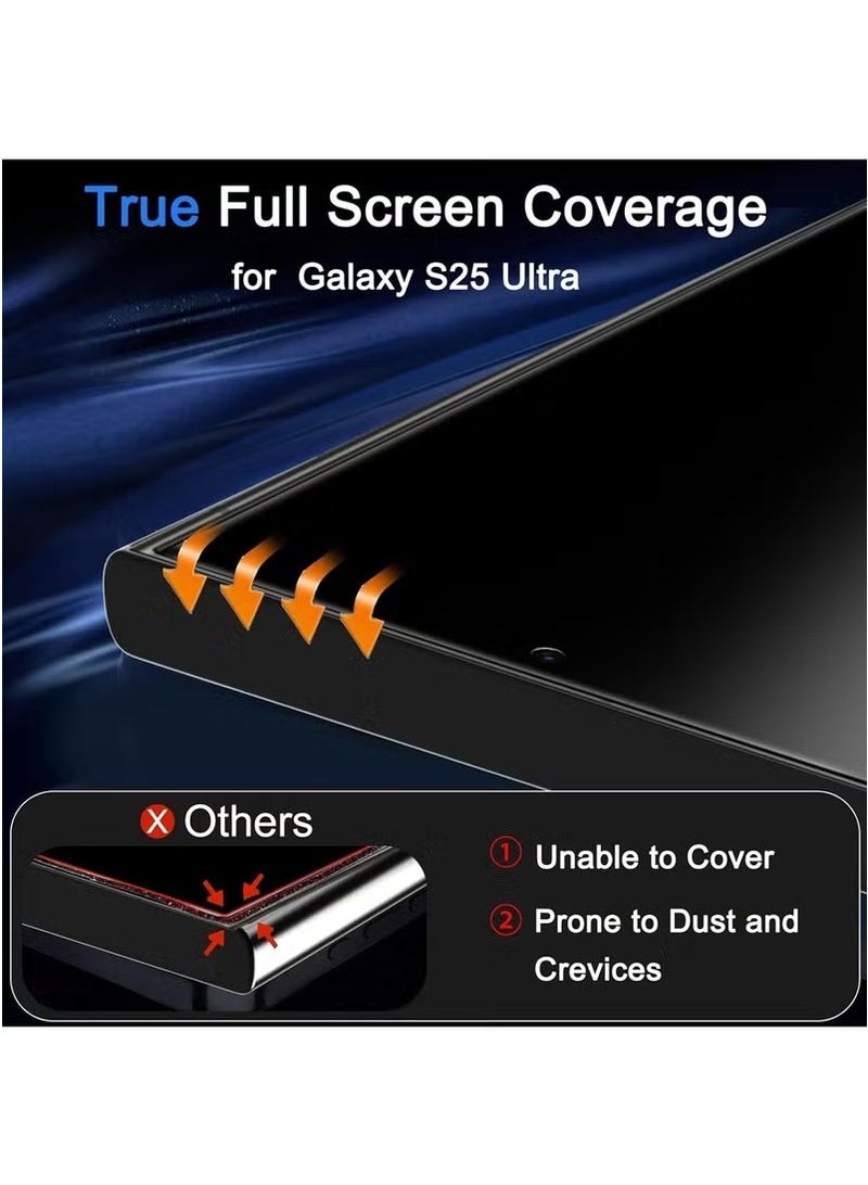 DUSALA 2Pcs Privacy Screen Protector for Samsung Galaxy S25 Ultra with Anti-drop Anti-Spy Private Tempered-Glass,100% Support Ultrasonic Fingerprint ID,Case Friendly Comfortable Touch Accessory - Image 4