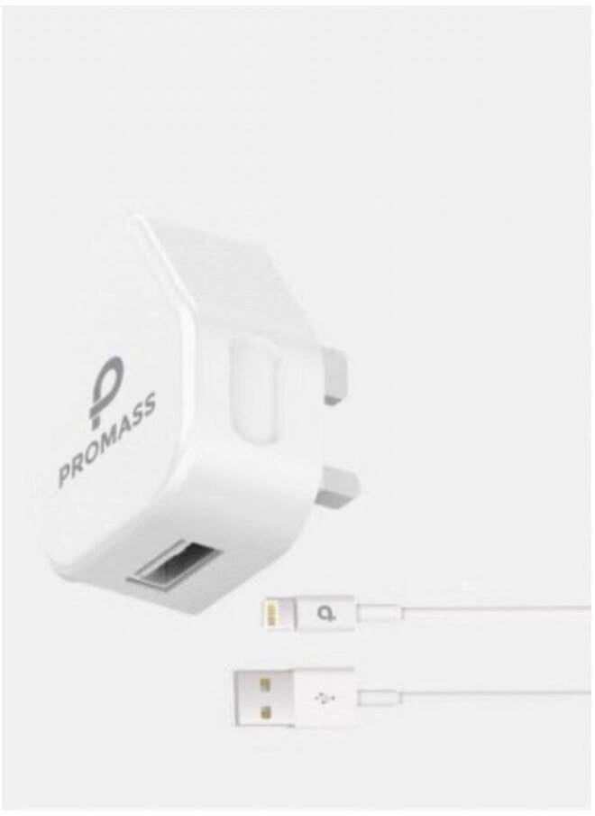 PROMASS Original Wall Charger Supports Fast Charging Usb Port 10W With 1 Meter Lightning Cable For Iphone Devices From Promas, White Color  - Image 2