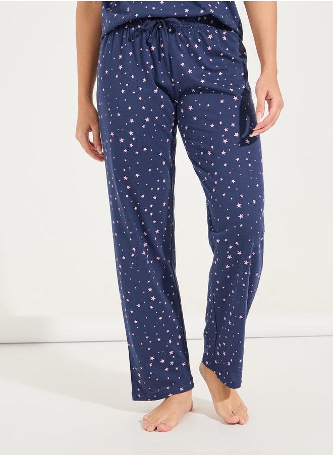 Styli Cotton All Over Star Print T-Shirt & Pyjama Set  - Image 5