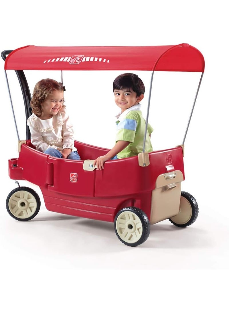 ستيب2 ‏ستيب 2 عربة سقف للأطفال – قابلة للتحويل إلى سرير/مقعد/طاولة، 6 حوامل أكواب، عجلات “ويسبر رايد” هادئة، مقبض سحب سهل، تخزين كبير، للأعمار 1.5–5 سنوات - Image 1