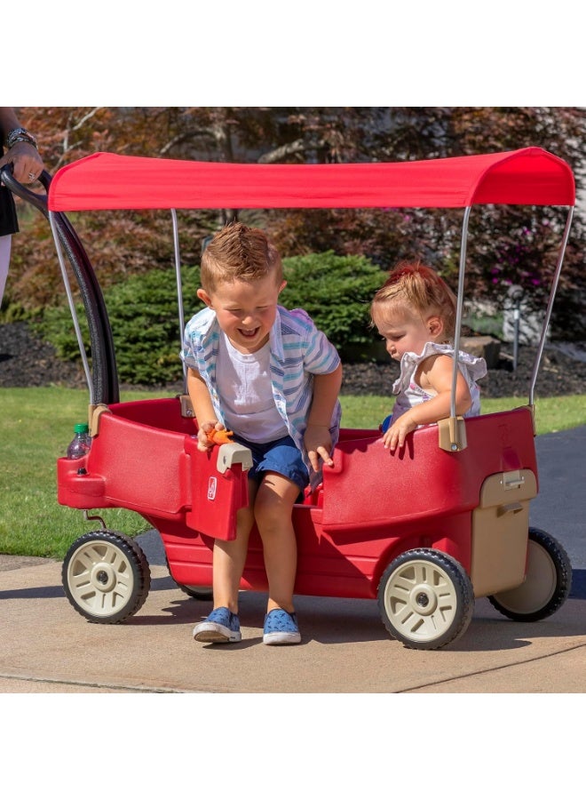 ستيب2 ‏ستيب 2 عربة سقف للأطفال – قابلة للتحويل إلى سرير/مقعد/طاولة، 6 حوامل أكواب، عجلات “ويسبر رايد” هادئة، مقبض سحب سهل، تخزين كبير، للأعمار 1.5–5 سنوات - Image 2