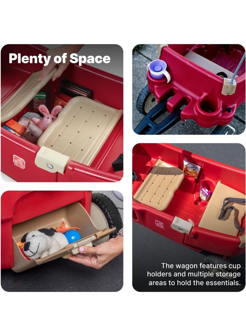 ستيب2 ‏ستيب 2 عربة سقف للأطفال – قابلة للتحويل إلى سرير/مقعد/طاولة، 6 حوامل أكواب، عجلات “ويسبر رايد” هادئة، مقبض سحب سهل، تخزين كبير، للأعمار 1.5–5 سنوات - Image 5