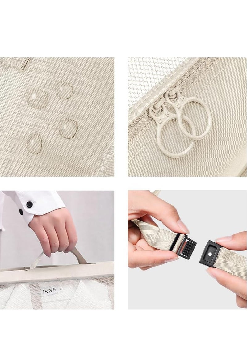 Arabest Travel Organizer - Set of 7 Portable Reusable Travel Luggage for Suitcase Organizer, Storage Bag, Compression Bag, Travel Bag with Zipper (Beige) - Image 4