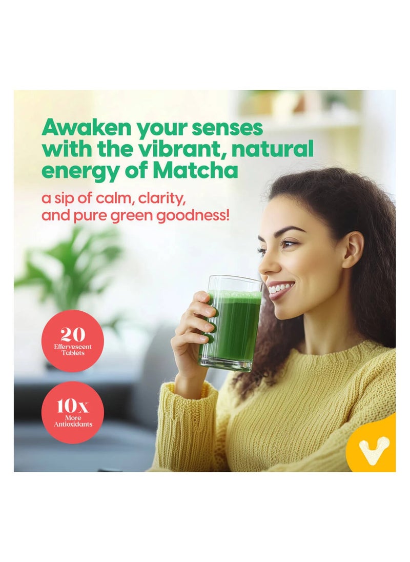 VALEO VALEO MATCHA GREEN TEA EFFERVESCENT TABS (20) |ORGANIC JAPANESE CEREMONIAL-GRADE MATCHA | INSTANT ENERGY BOOST, DETOX & GLOWING SKIN | PERFECT FOR LATTES, SMOOTHIES & ON-THE-GO WELLNESS Pack of 3 - pzsku/ZB46F455965473112AC64Z/45/_/1736590918/c5f10e0a-3dcb-49f0-a6b0-56151f7bf159