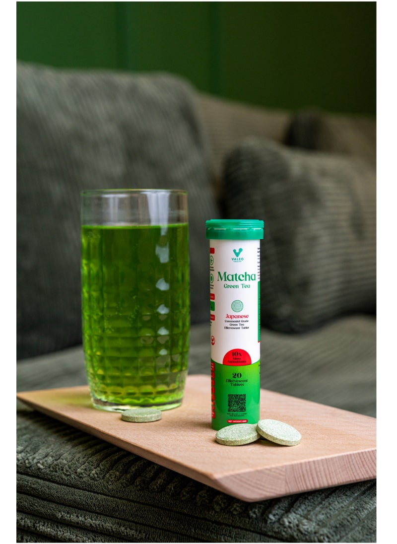 VALEO VALEO MATCHA GREEN TEA EFFERVESCENT TABS (20) |ORGANIC JAPANESE CEREMONIAL-GRADE MATCHA | INSTANT ENERGY BOOST, DETOX & GLOWING SKIN | PERFECT FOR LATTES, SMOOTHIES & ON-THE-GO WELLNESS Pack of 3 - pzsku/ZB46F455965473112AC64Z/45/_/1736590919/33d69d76-412d-419d-892f-75ac080f27f7
