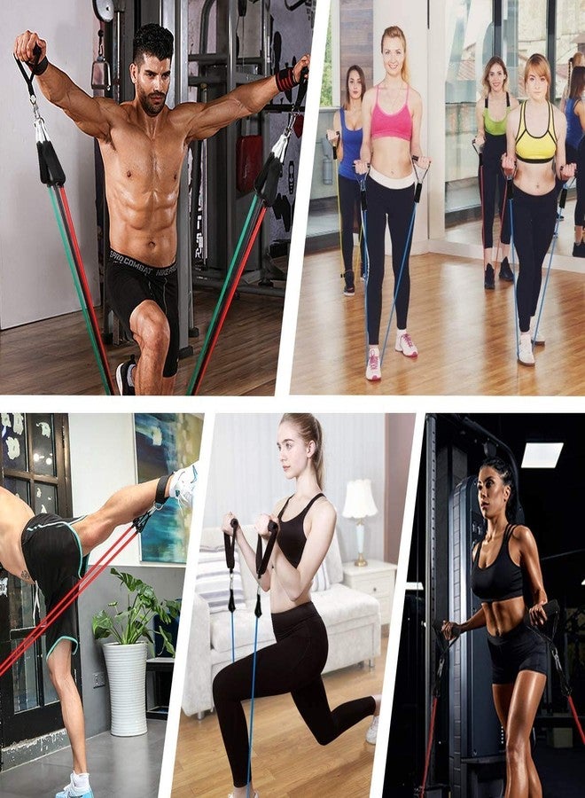 ALN® Resistance Bands Set (11pcs), Premium Exercise Bands with Door Anchor, Foam Handles, Carry Bag, Legs Ankle Straps for Resistance Training, Physical Therapy Home Workouts for Men and Women - Image 2