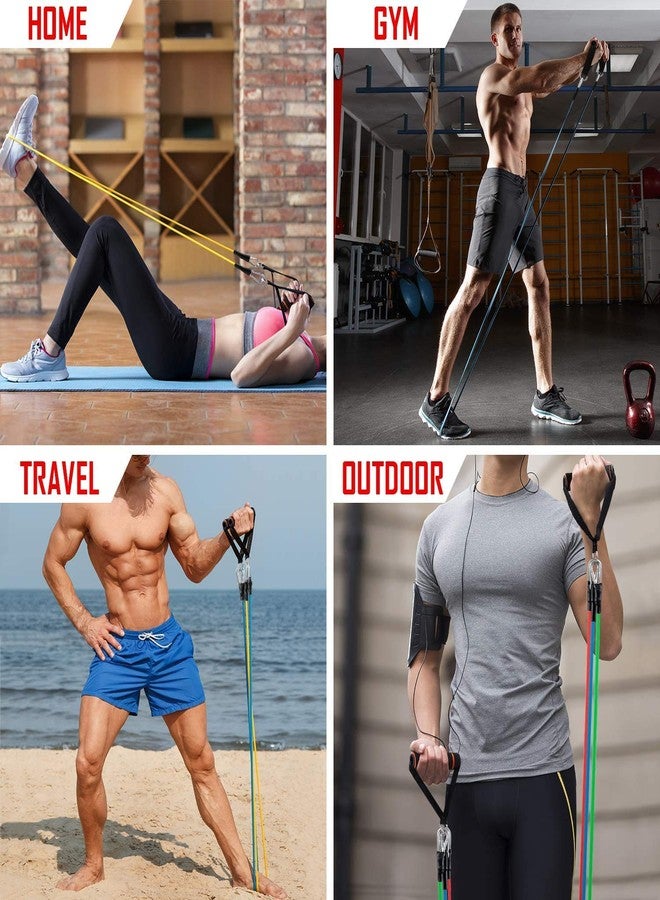 ALN® Resistance Bands Set (11pcs), Premium Exercise Bands with Door Anchor, Foam Handles, Carry Bag, Legs Ankle Straps for Resistance Training, Physical Therapy Home Workouts for Men and Women - Image 3