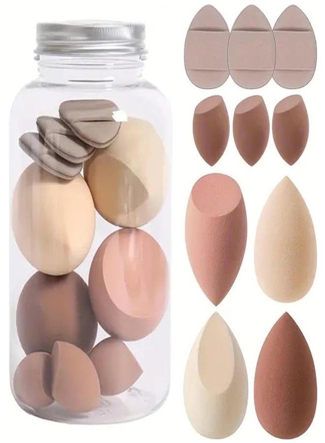 Aternal مجموعة إسفنجات مكياج مكونة من 10 قطع، إسفنجة بيوتي بلندر لدمج كريم الأساس مع إسفنجات مكياج صغيرة وإسفنجة بودرة للأصابع، إسفنجات مكياج ناعمة لتطبيق مستحضرات التجميل على الوجه، مناسبة للبودرة والسائل والمكياج الجاف والرطب. - Image 1