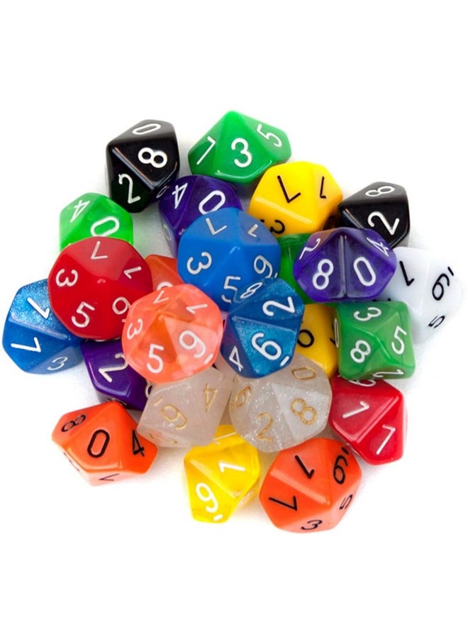 Wiz Dice Bulk Random Polyhedral Dice (D10-25 Pack) - Polyhedral Role Playing Dice In Unique Colors - Dnd Accessories For Ttrpg Dice Games - Ideal Roleplaying Game Dice  - Image 1
