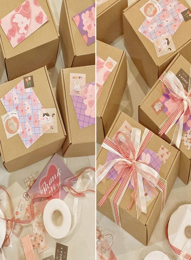 Naler 24 Pcs Small Gift Boxes with Ribbon - 3x3x1.2in Mini Kraft Boxes for Crafts, Sturdy Cardboard Boxes for Packaging Small Business, Handmade Jewelry, Party Favors(Brown - Image 4