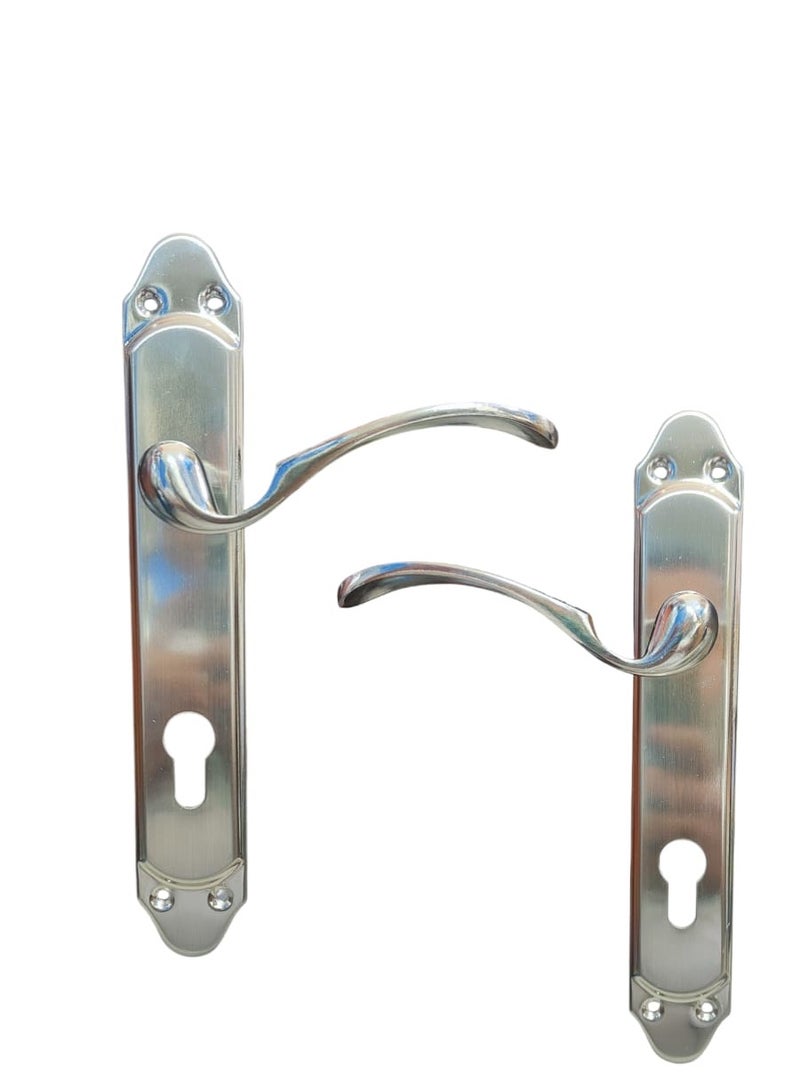 Stainless Steel Door Handle Set with Keyhole – Durable & Rust-Resistant Lever Handle for Interior & Exterior Doors (Set of 2) - Image 3