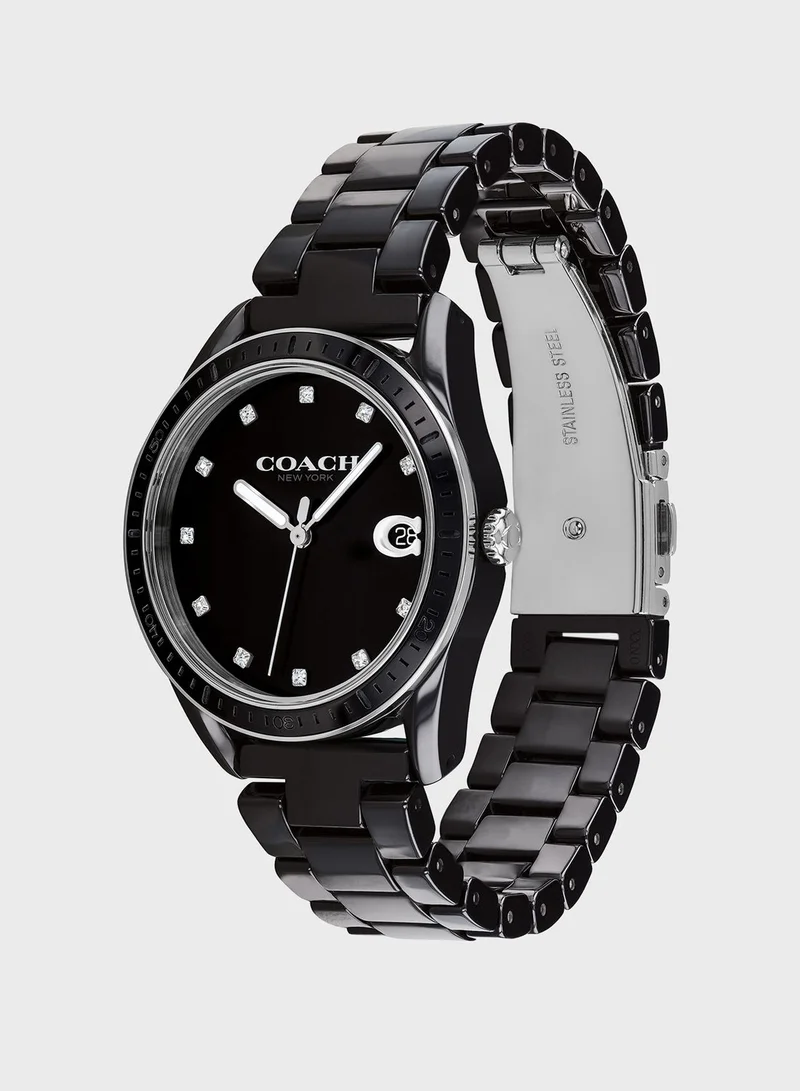 COACH Preston Steel Strap Analog Watch