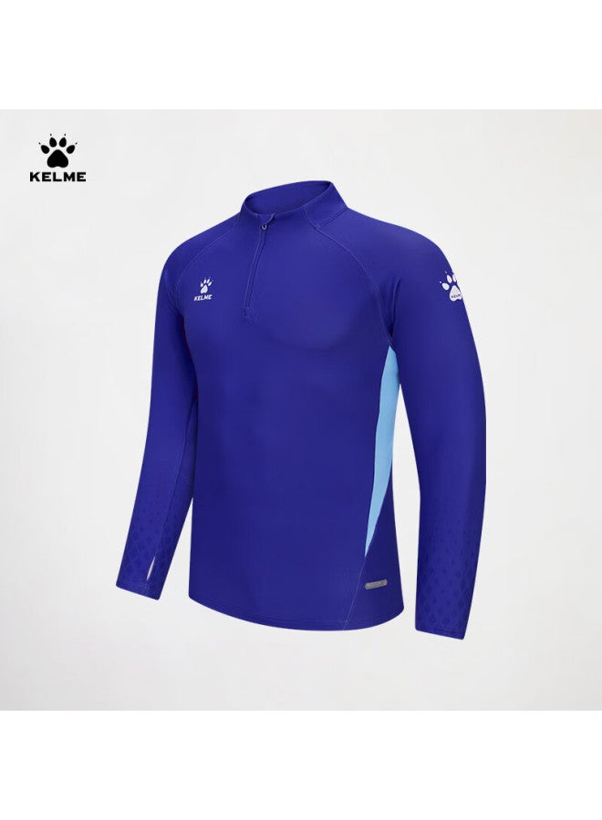 Kelme Snake Year Series Men's Sports Sweatshirt Football Training Outdoor Running Half-zip Pullover Indigo 3XL - Image 1