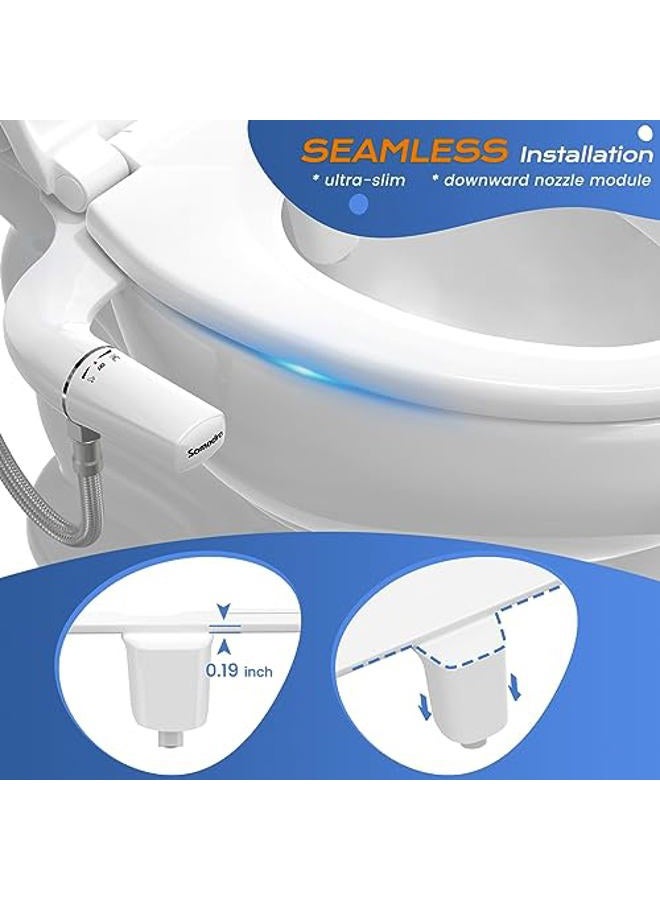 SAMODRA Ultra-Slim Bidet Attachment for Toilet - Self Cleaning Nozzle Hygienic Bidets for Existing Toilets - Adjustable Water Pressure Fresh Water Sprayer Toilet Bidet - Easy to Install - Image 4