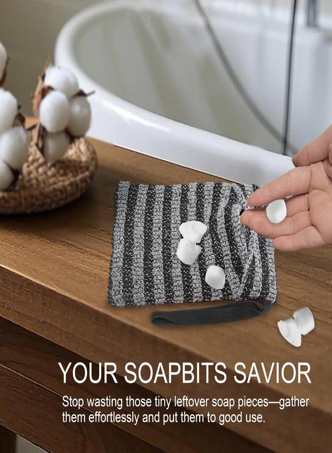 Beiskll 4 Pack Soap Bag Gentle Exfoliating,Bar Soap Pouch Saver Pocket,Body Scrubber Shower Bath Sponge Loofah (Grey) - Image 5