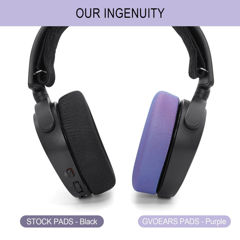 G GVOEARS Replacement Ear Pads for SteelSeries Arctis 1/3 / 5/7 / 7+ / 7P / 7P+ / 7X / 7X+ / 9 / 9X / Pro/Prime (Do Not Fit Any Arctis Nova) Headset, Mesh Fabric Cushions with High-Density Foam - Purple - Image 4
